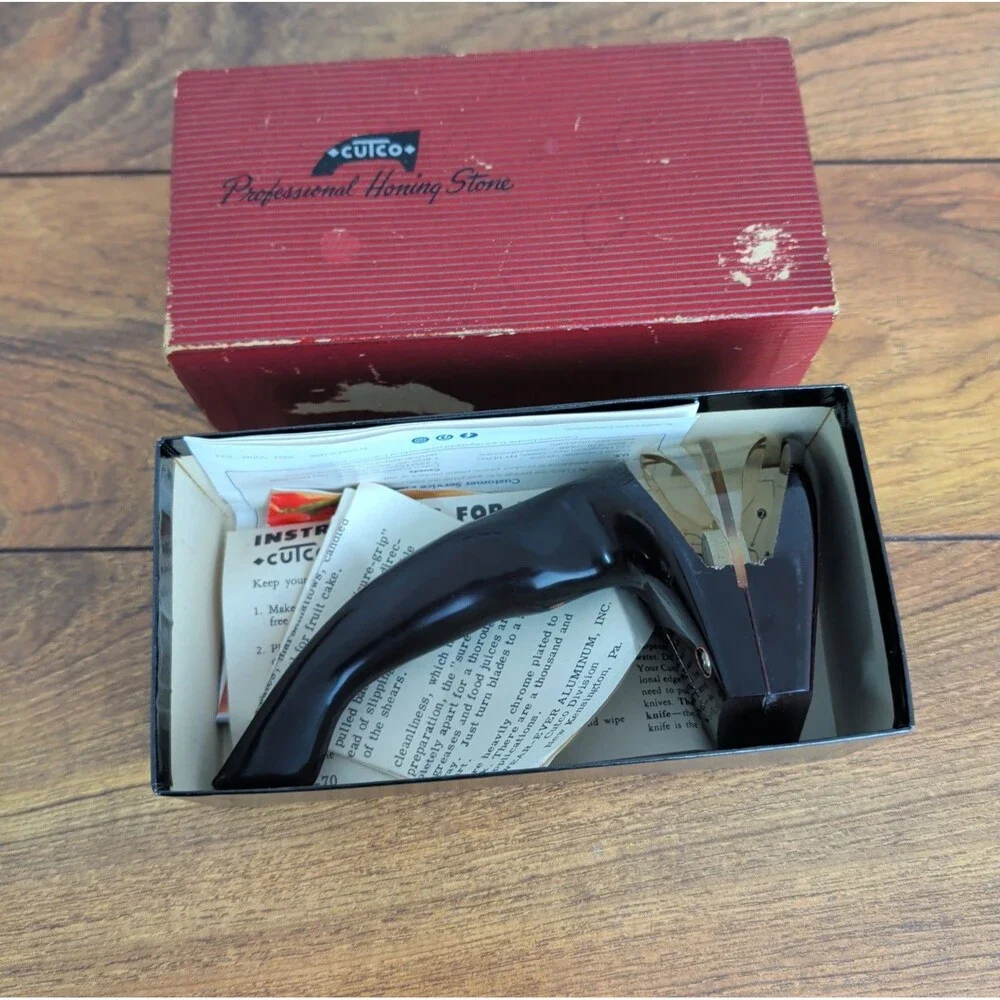 Cutco Knife Sharpener Vintage Hand Held Pull Through Honing Stone Kitchen Tool